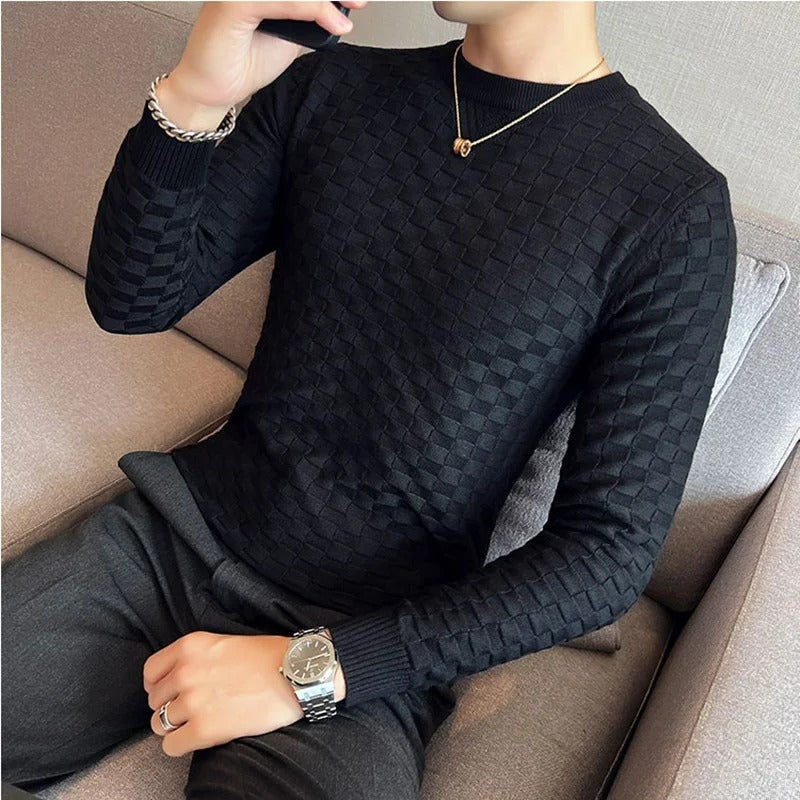 Stretchable waffle slim fit jersey for men