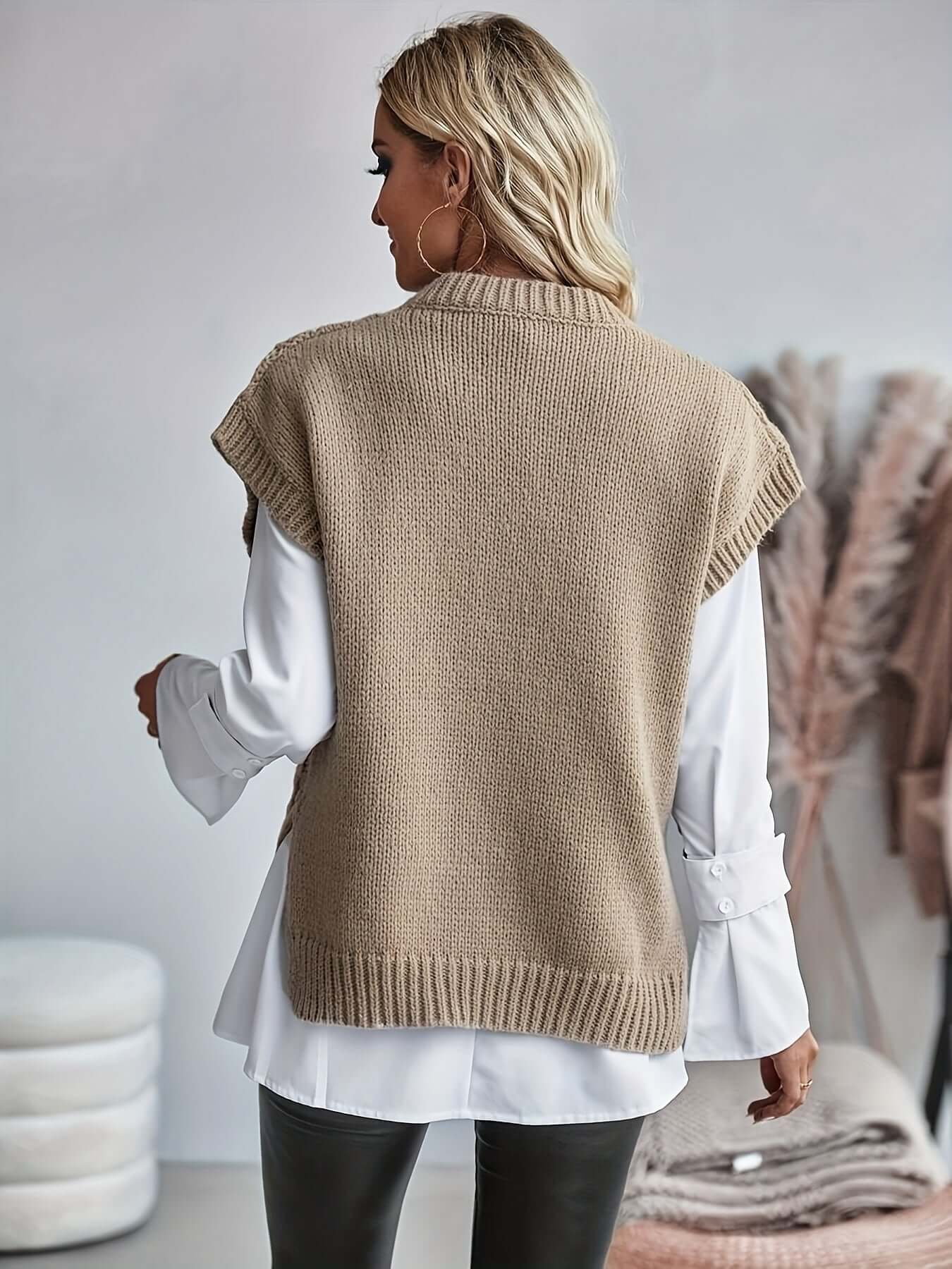 Cable Knit Sweater Vest for Women