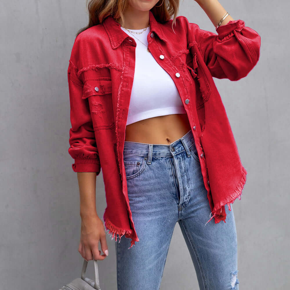 Women's Distressed Denim Jacket