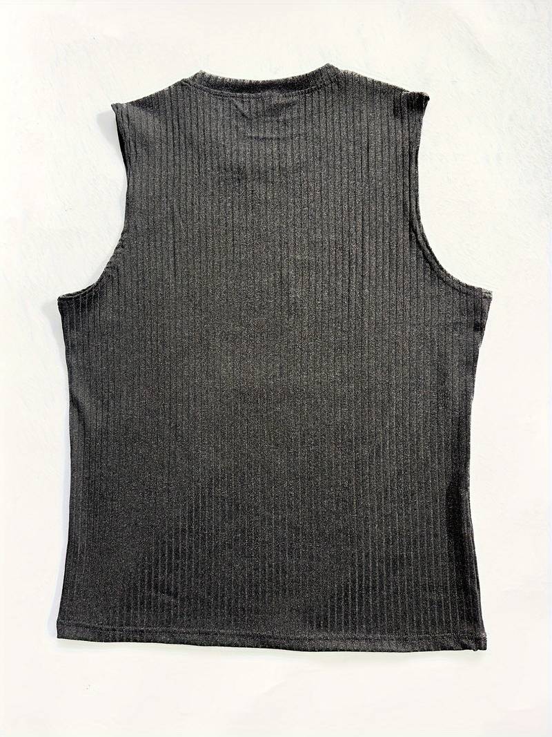 Dylan high stretch rib knit tank top with v neckline