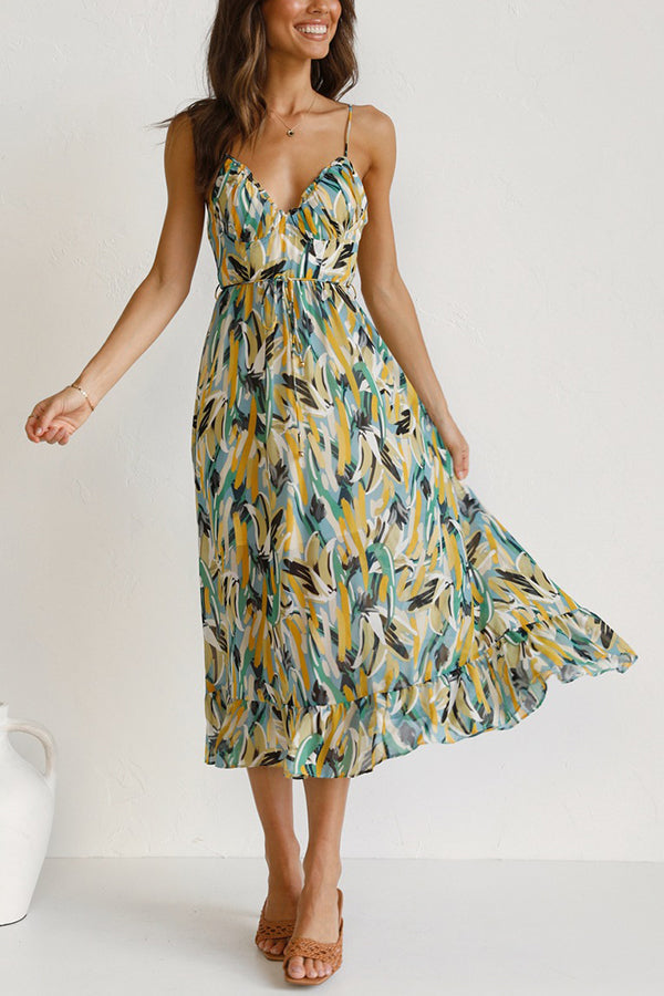 High quality colourful midi dress