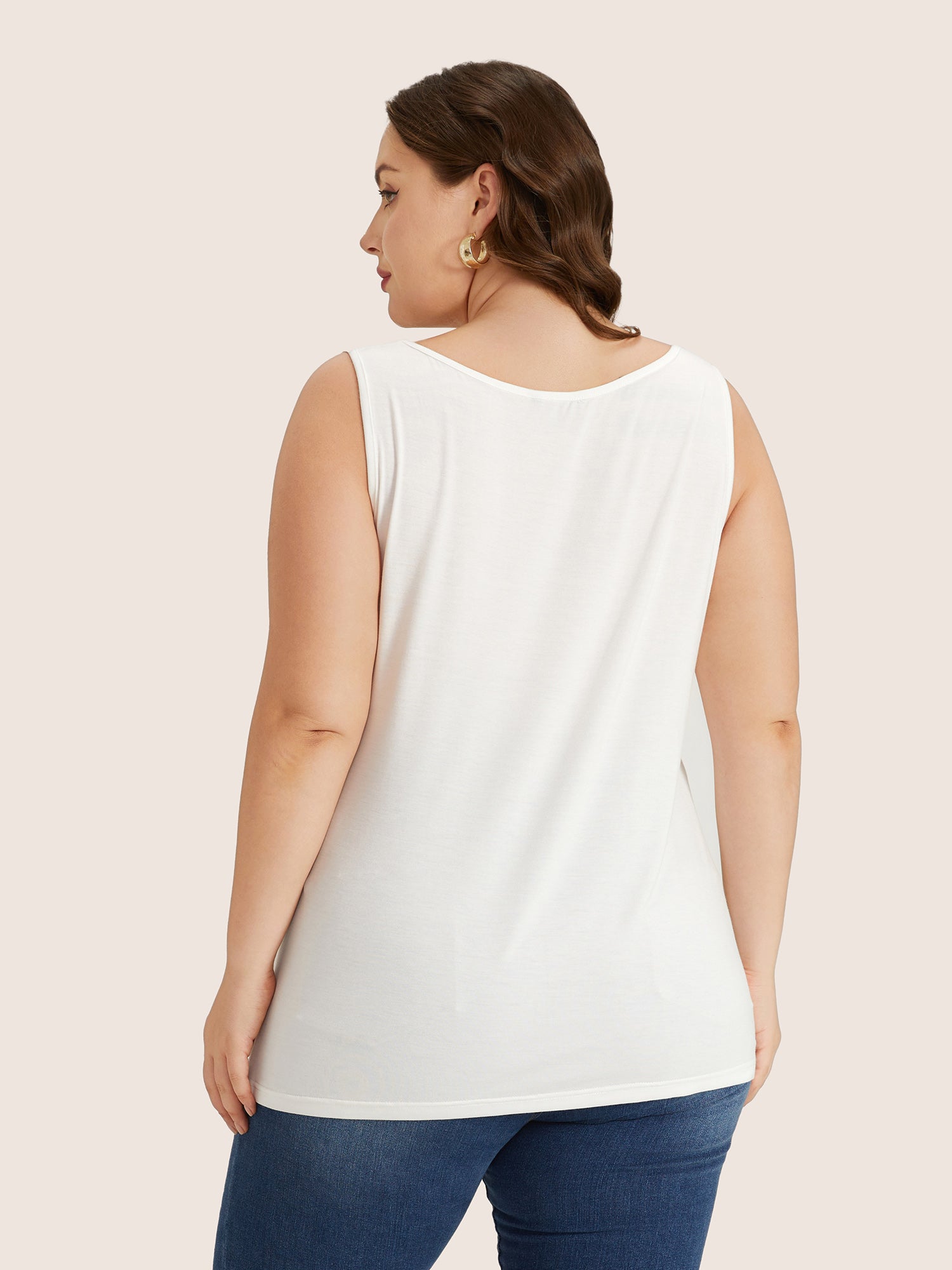 Supersoft Essentials Plain Square Neck Skinny Tank Top