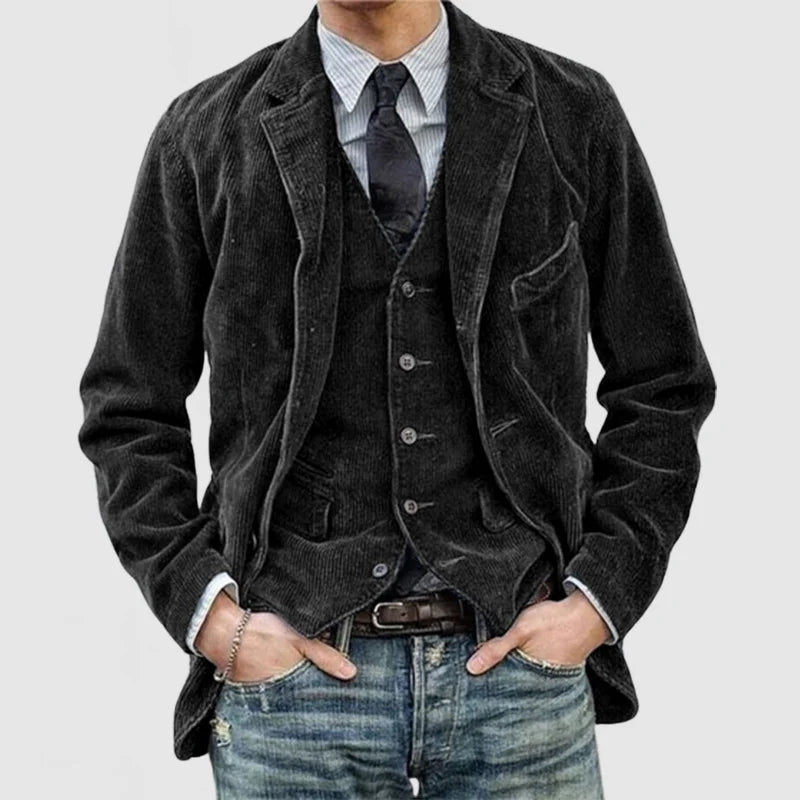 SHERLOCK - MEN'S VINTAGE CORDUROY LAPEL JACKET