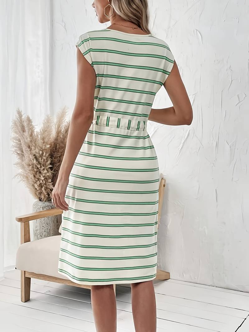 Ivy - Round Neck Split Dress For Spring And Summer