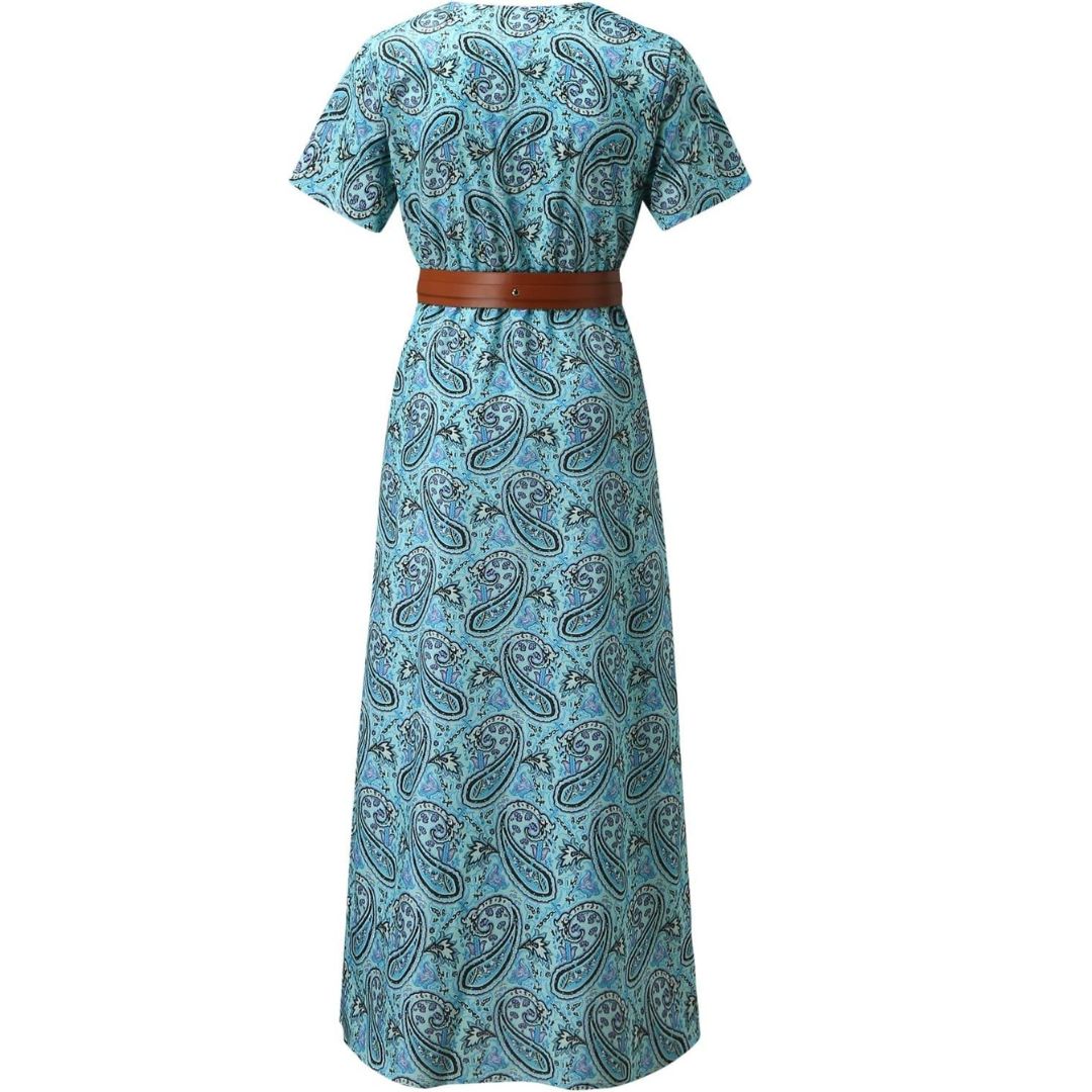 Lillian - V-neck maxi dress with short floral pattern