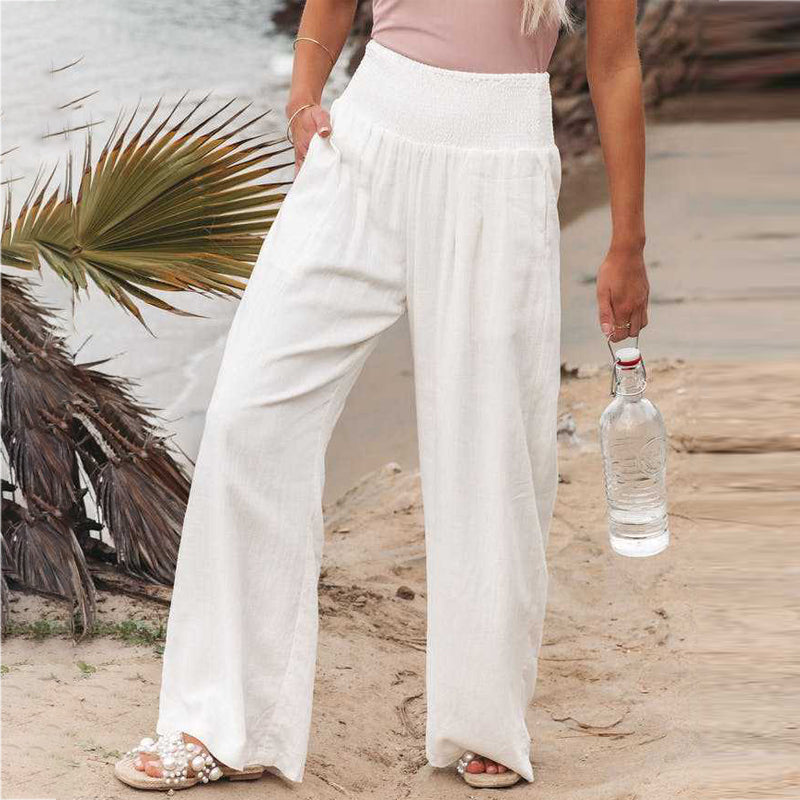 Georgene - loose cotton linen trousers