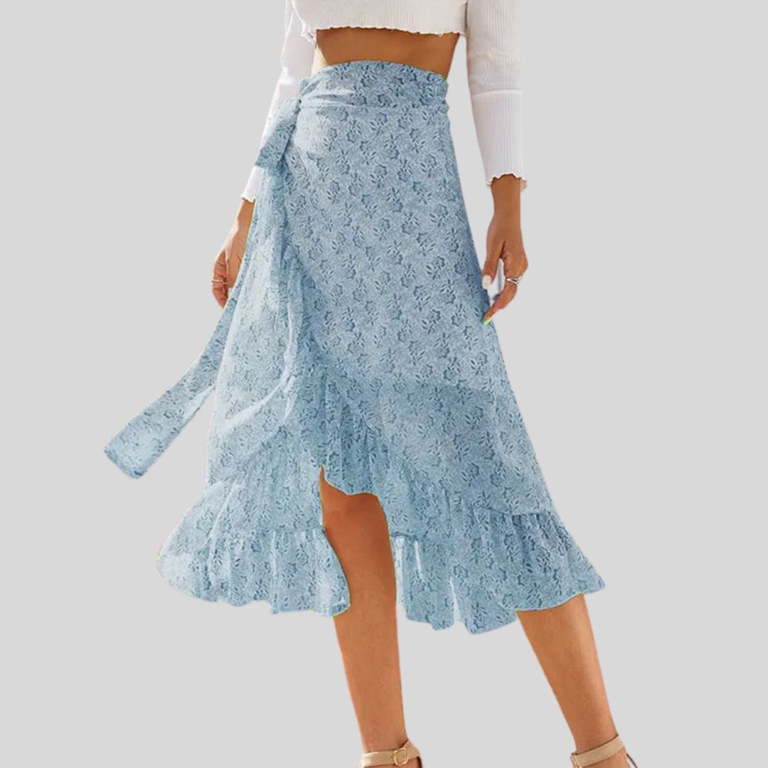 Seraphina - Flowing midi skirt with lace overlay