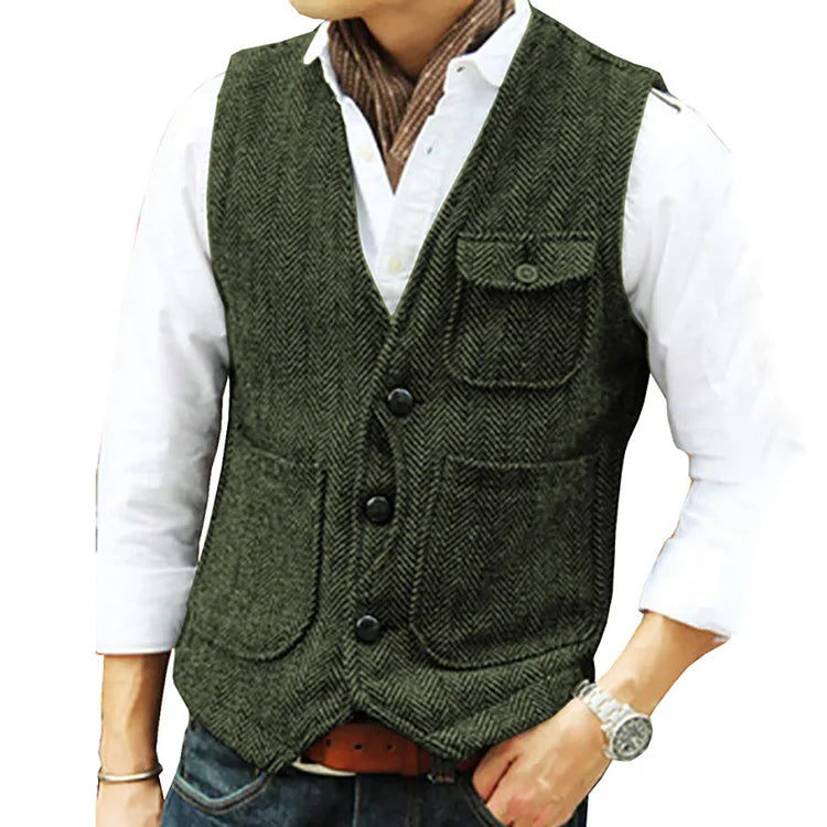 Alessandro - Men's suit cashmere single-breasted waistcoat