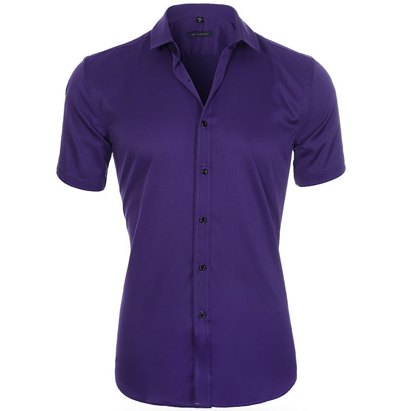 Breathable Elastic Anti-wrinkle Short Sleeve Shirt