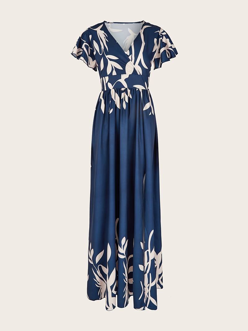 Vines - Sexy long dress with split V-neckline