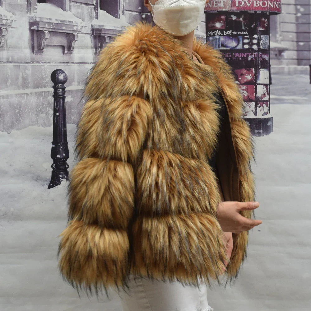 Women's Thick Warm Faux Fur Coat - Various Colors