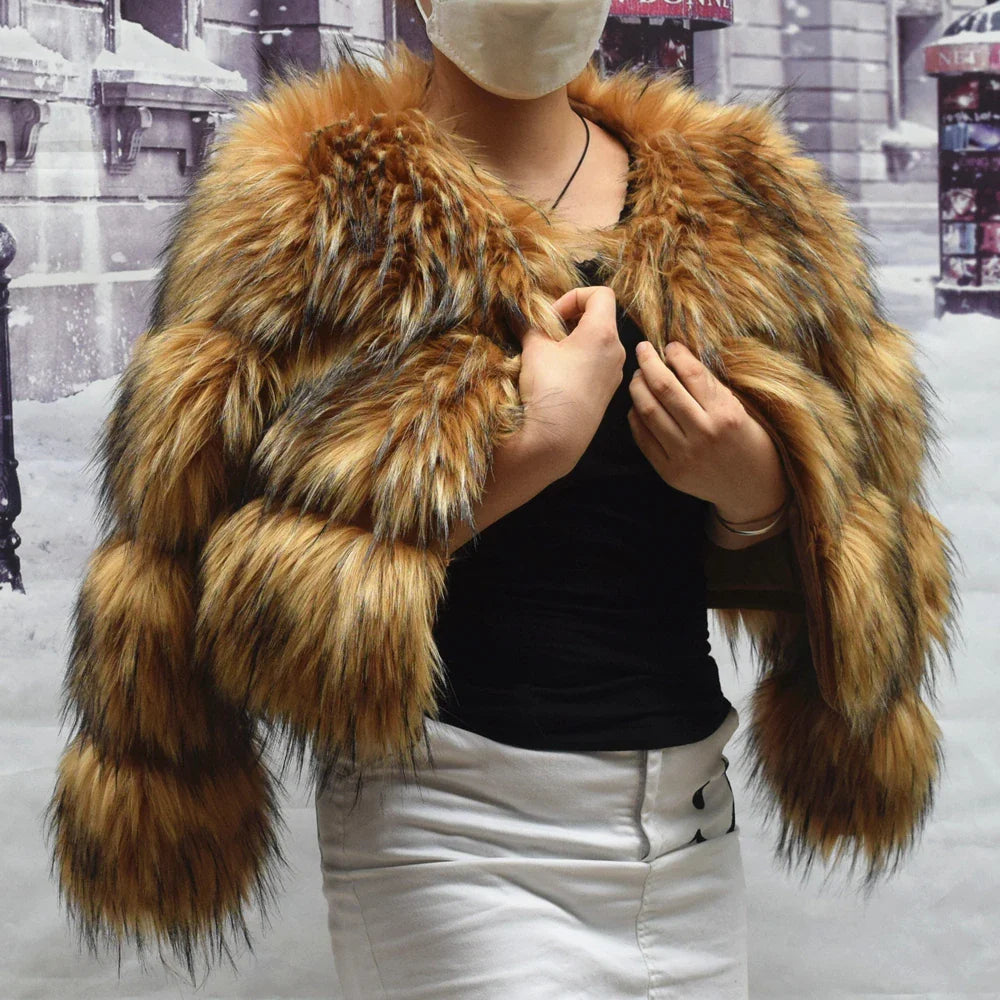 Women's Thick Warm Faux Fur Coat - Various Colors