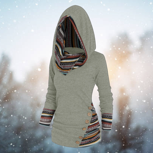 Tribal hooded sweater