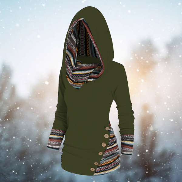 Tribal hooded sweater