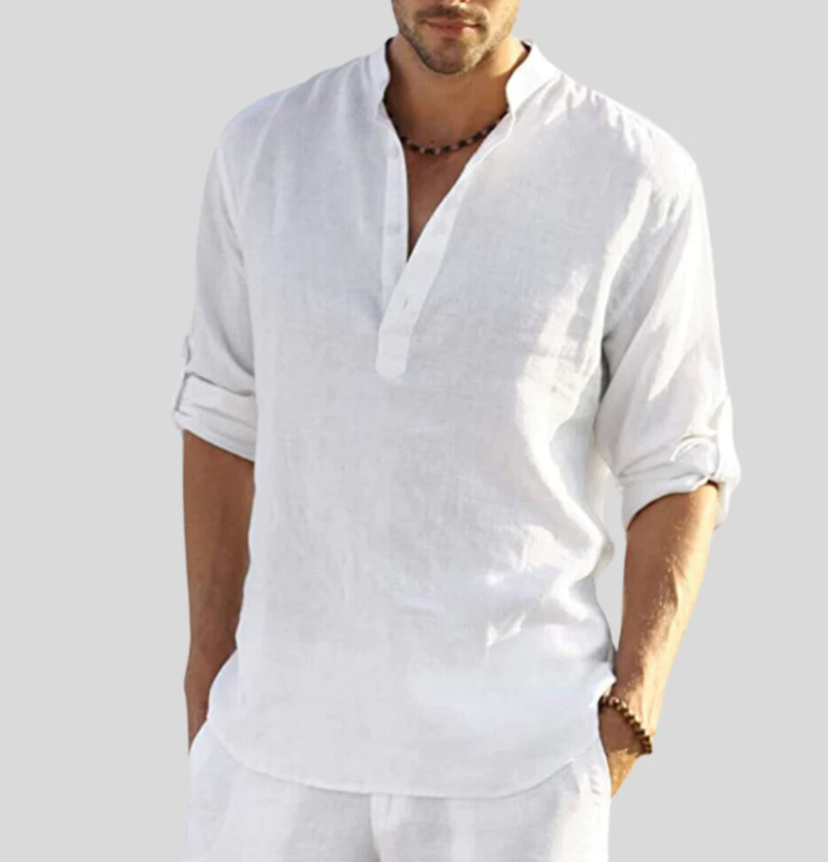 Adriano – elegant linen shirt with collar