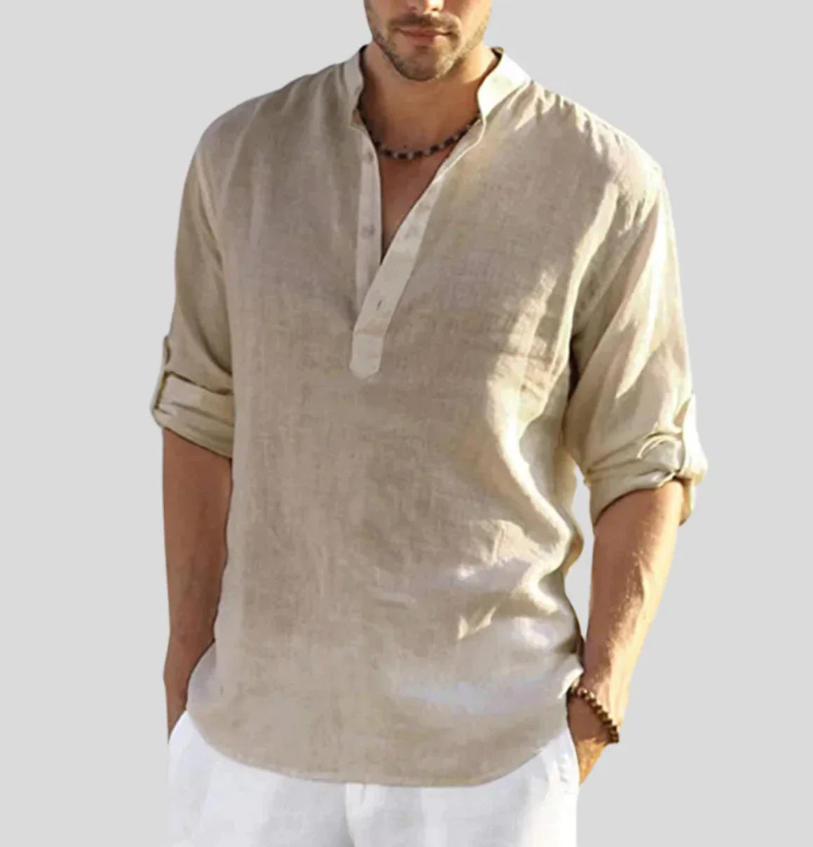 Adriano – elegant linen shirt with collar