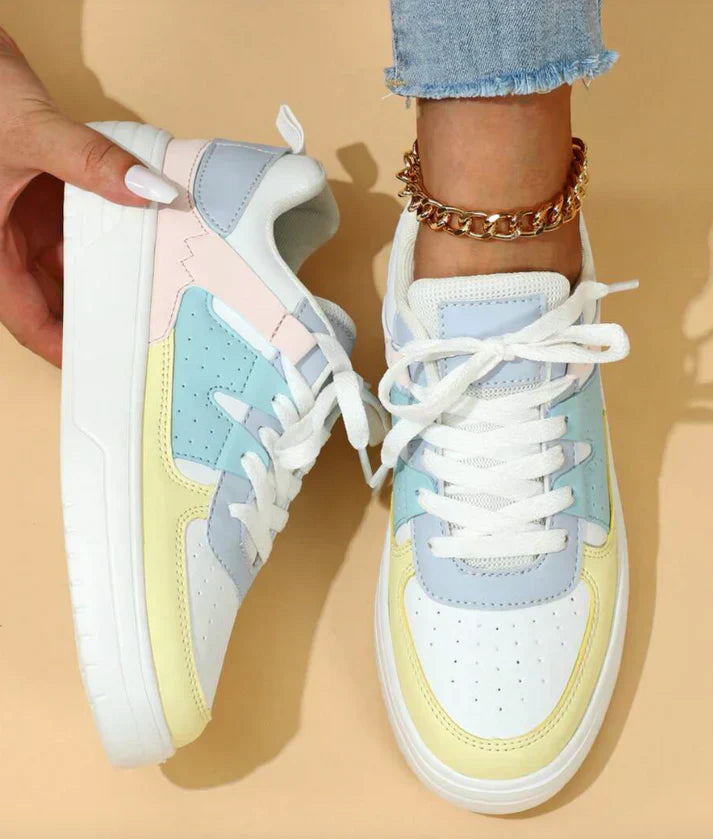 Multicoloured lace-up shoes