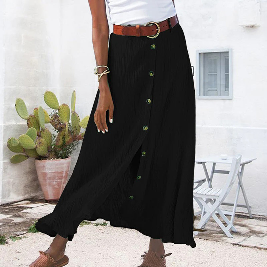 Ula - Maxi skirt with button placket