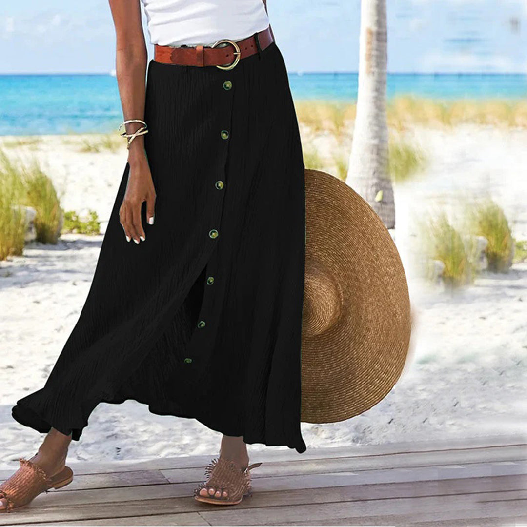 Ula - Maxi skirt with button placket