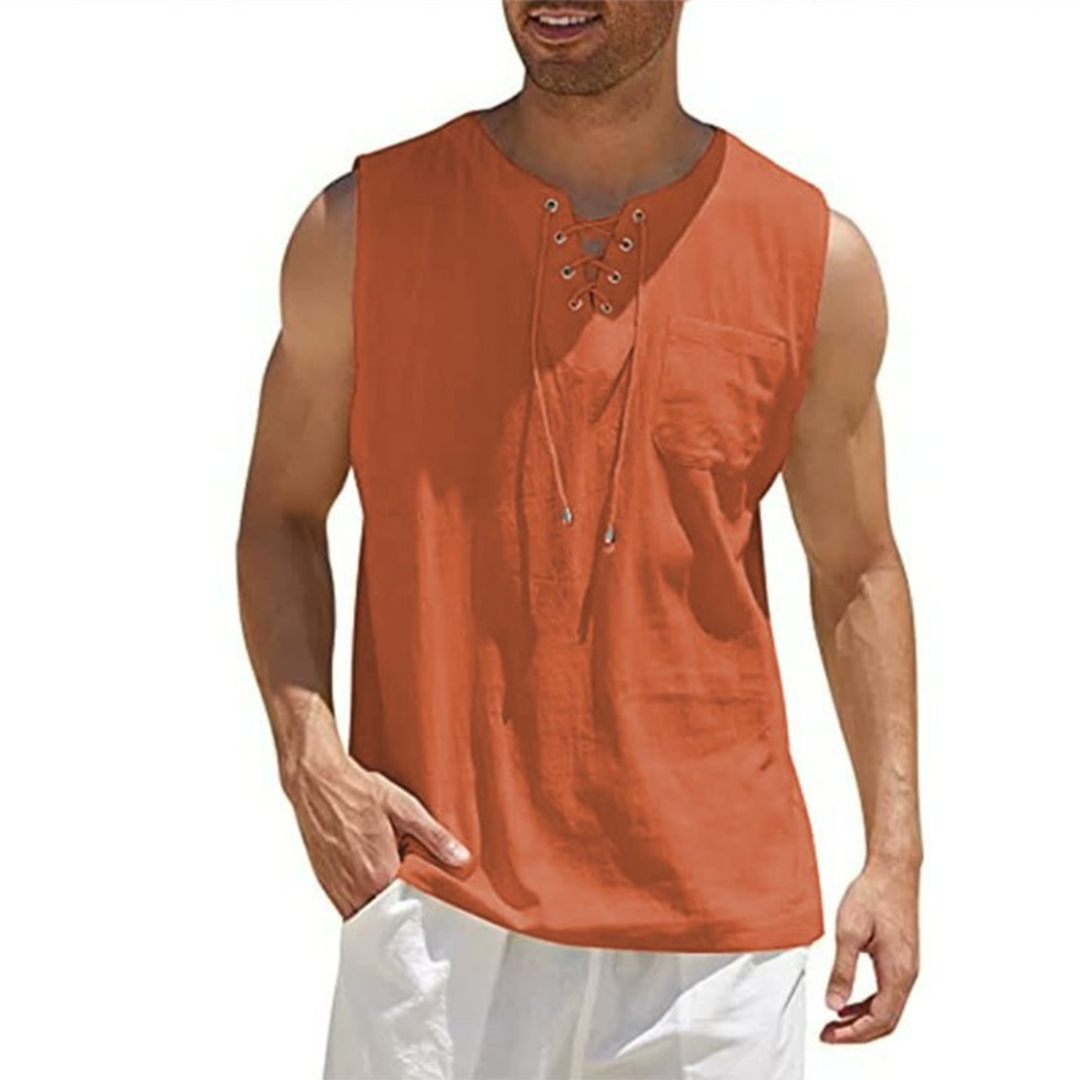 Anselm - Sleeveless Shirt - Casual - Linen - Ideal for Summer