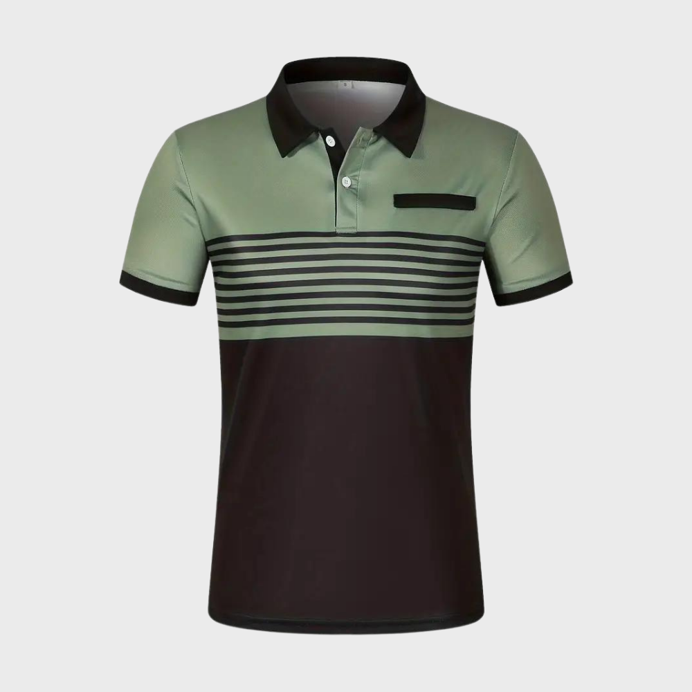 Alfred - Color Block and Stripe Polo Shirt - Casual - High Quality Timeless Style - Everyday Use