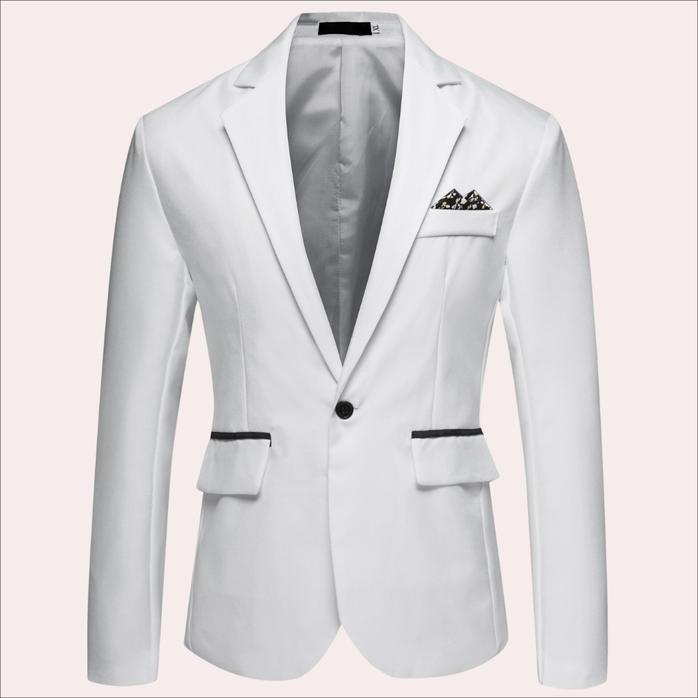 One button lapel blazer for men
