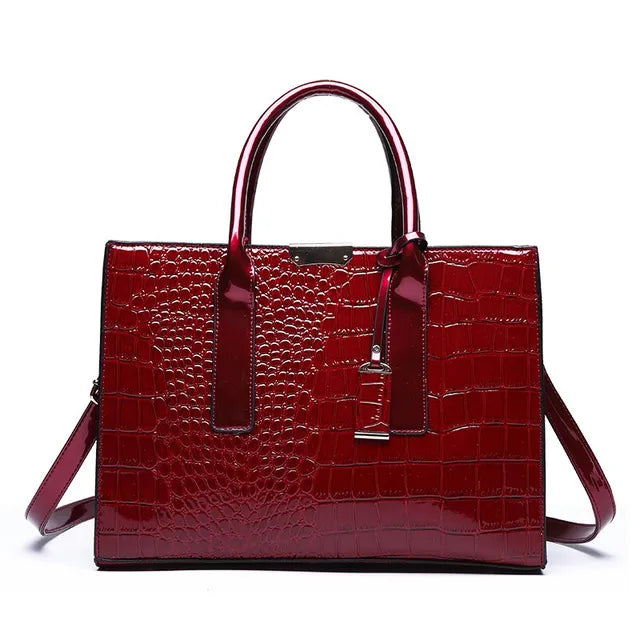 Ladies' handbag with crocodile print