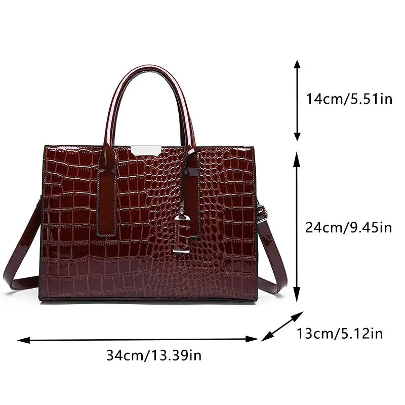 Ladies' handbag with crocodile print