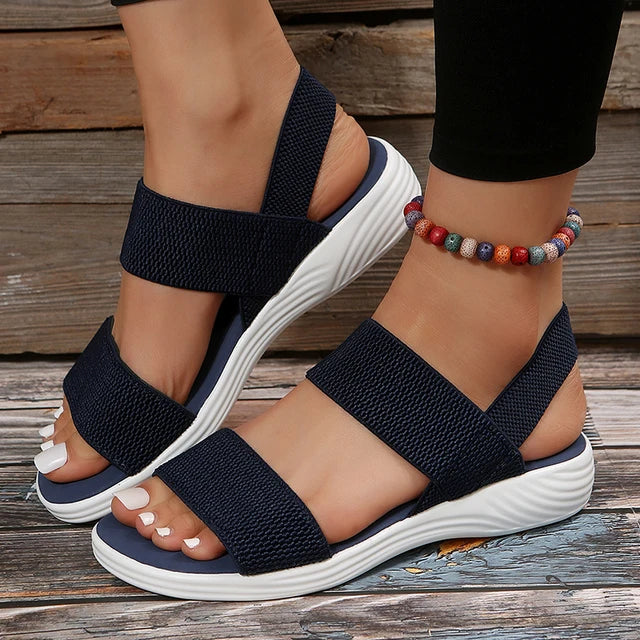 Lou - Knitted wedge sandals