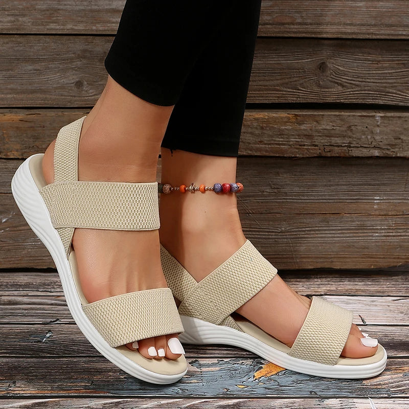 Lou - Knitted wedge sandals