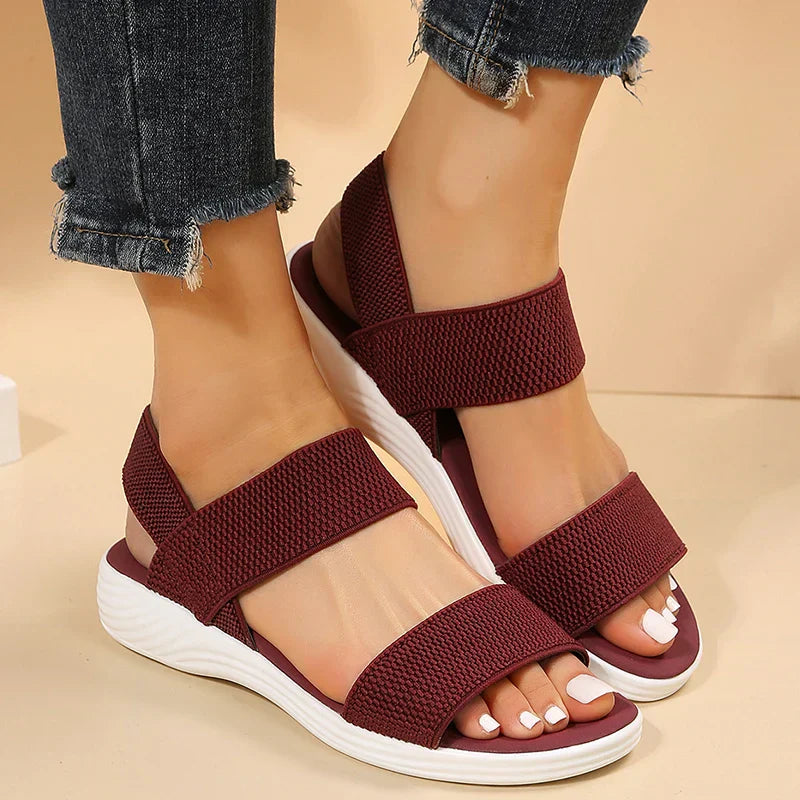 Lou - Knitted wedge sandals