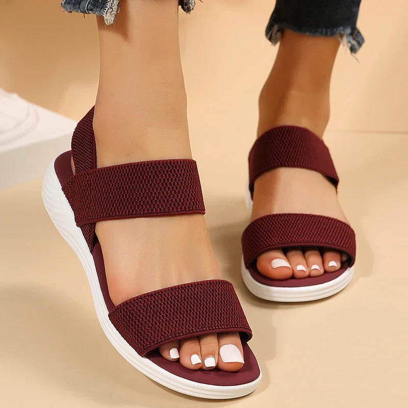 Lou - Knitted wedge sandals