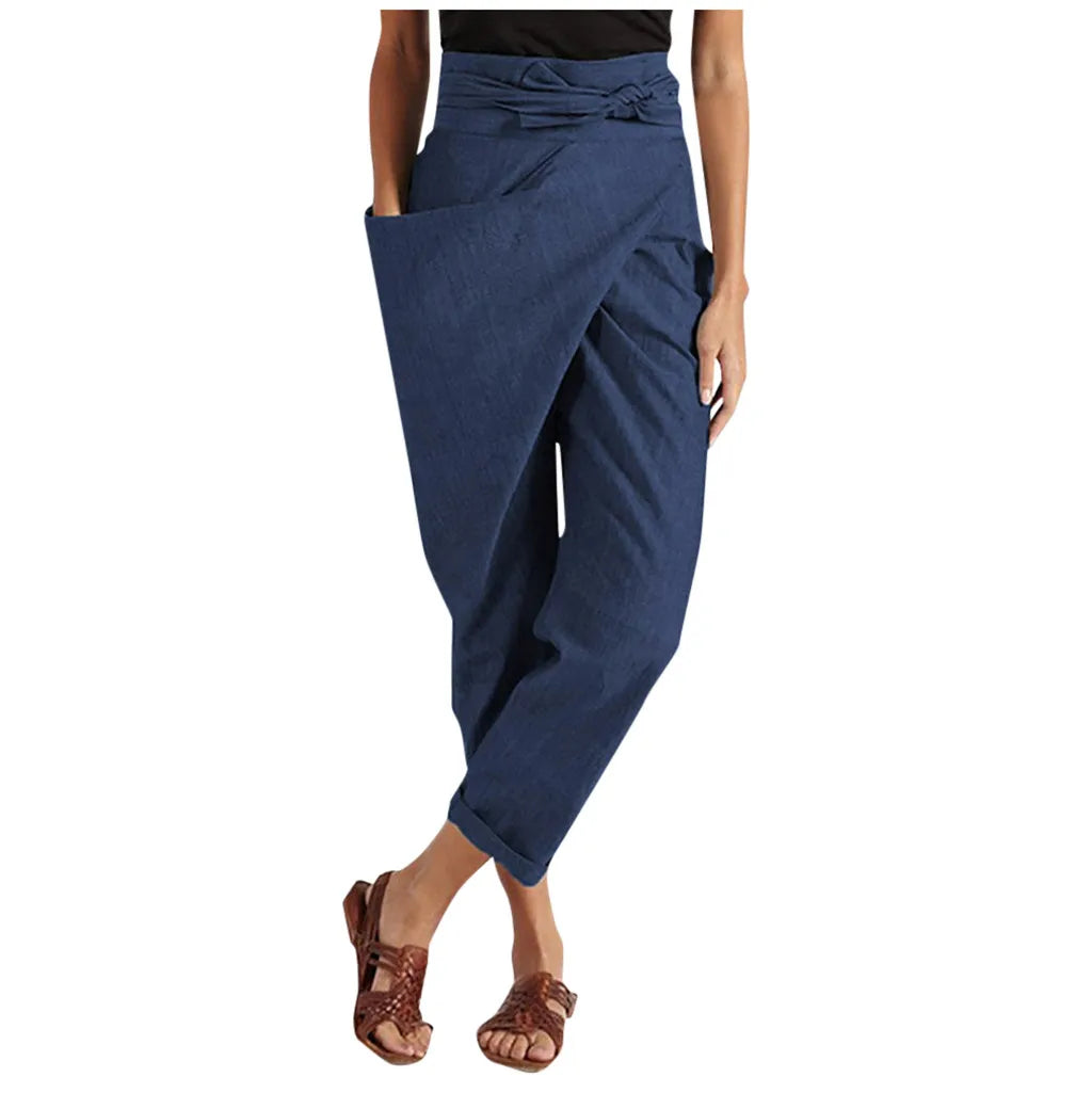 Women's Asymmetric Loose High Waist Trousers