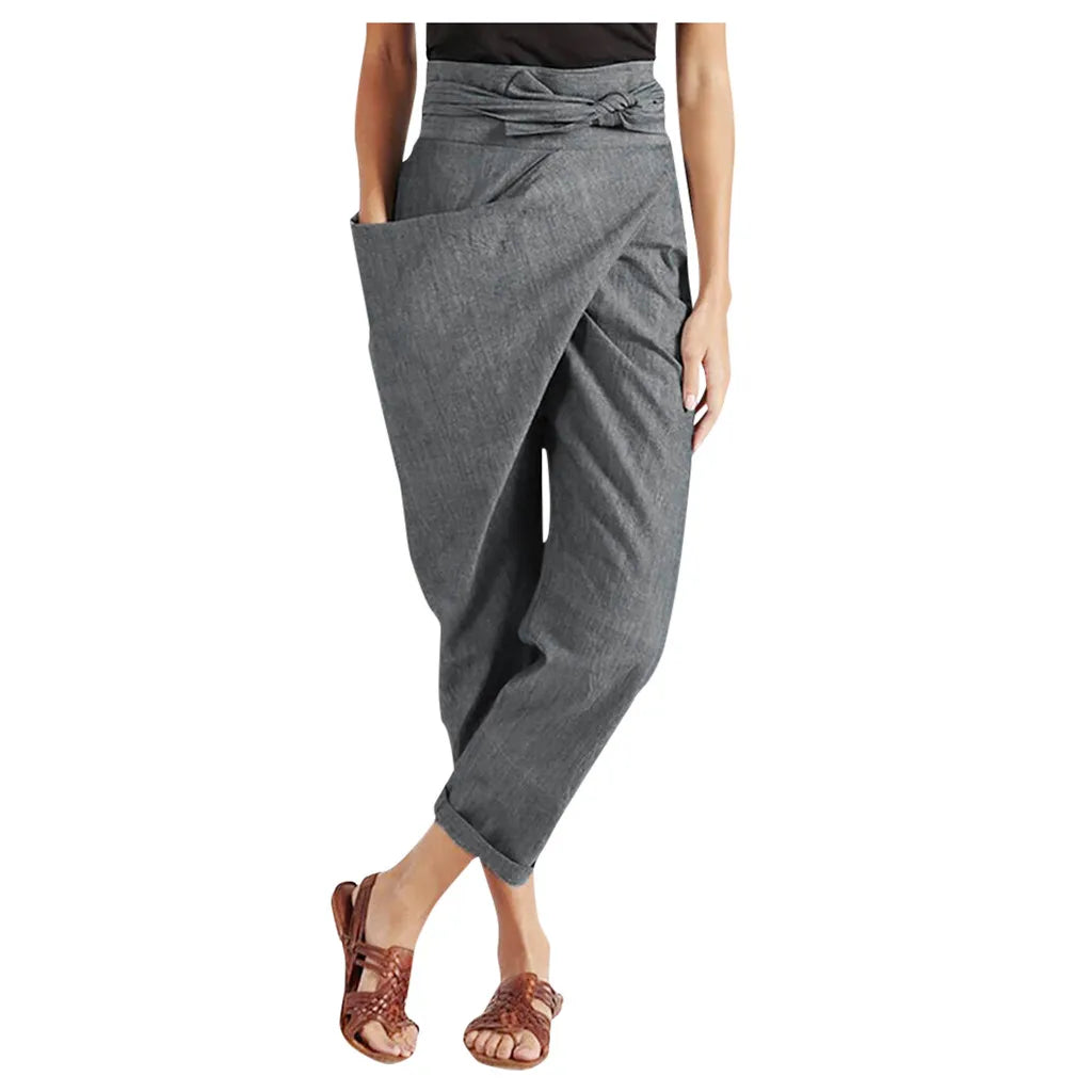 Women's Asymmetric Loose High Waist Trousers