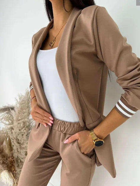 Spring Double Breasted Blazer Pantsuit