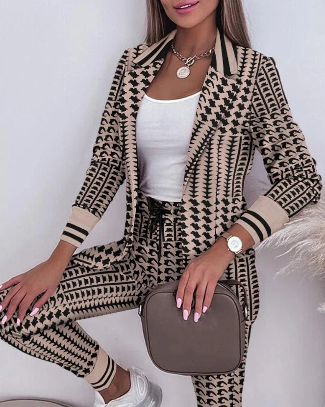 Spring Double Breasted Blazer Pantsuit