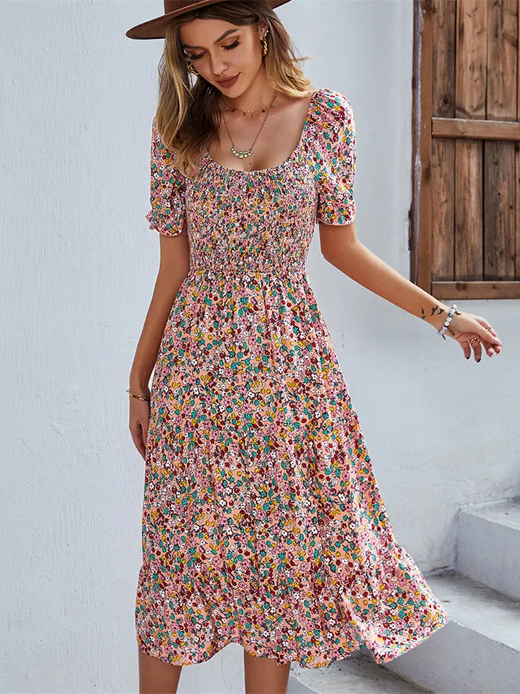 Vintage dress with floral print