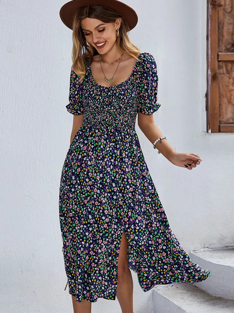 Vintage dress with floral print
