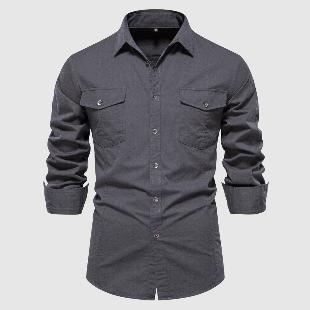 Kallum - Men's solid casual shirt