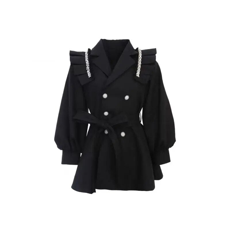 Carolien - Women's Bishop Sleeve Bow Mini Dress