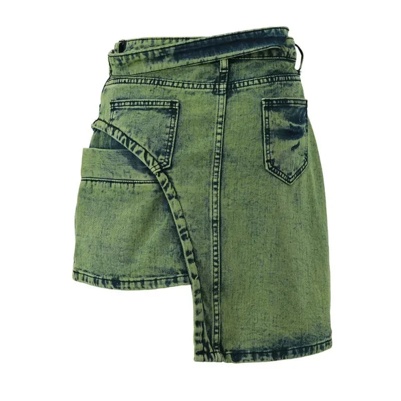 Zara - Distressed denim shorts with acid wash