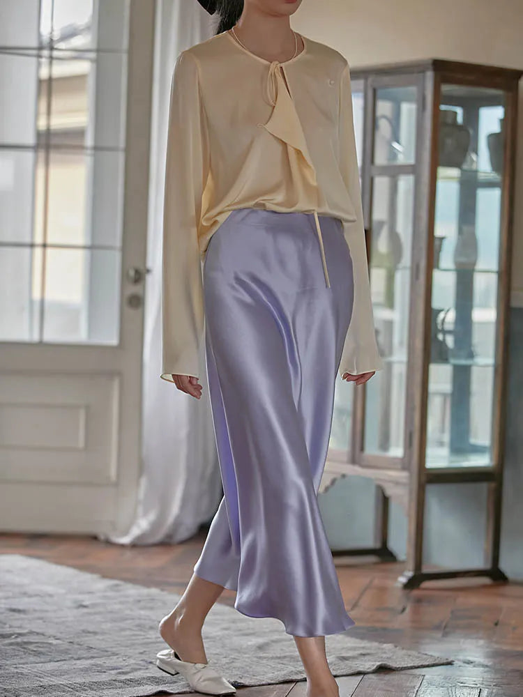 Satin silk skirt