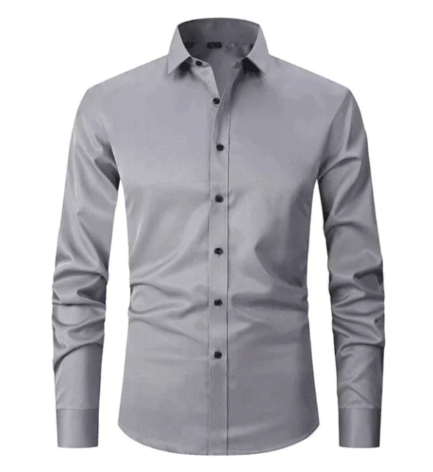 Elegant shirt with button placket and stretch