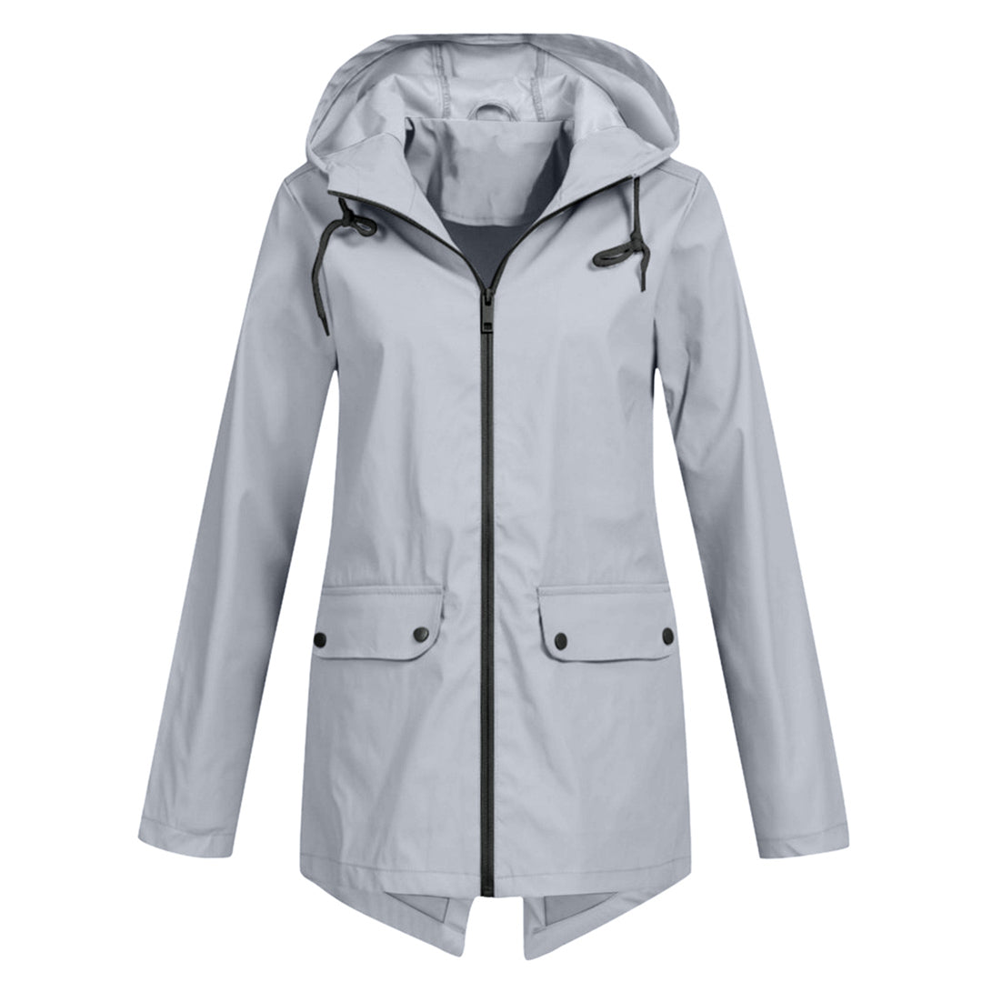 Dasha – Long Rain Jacket with Hood for Women