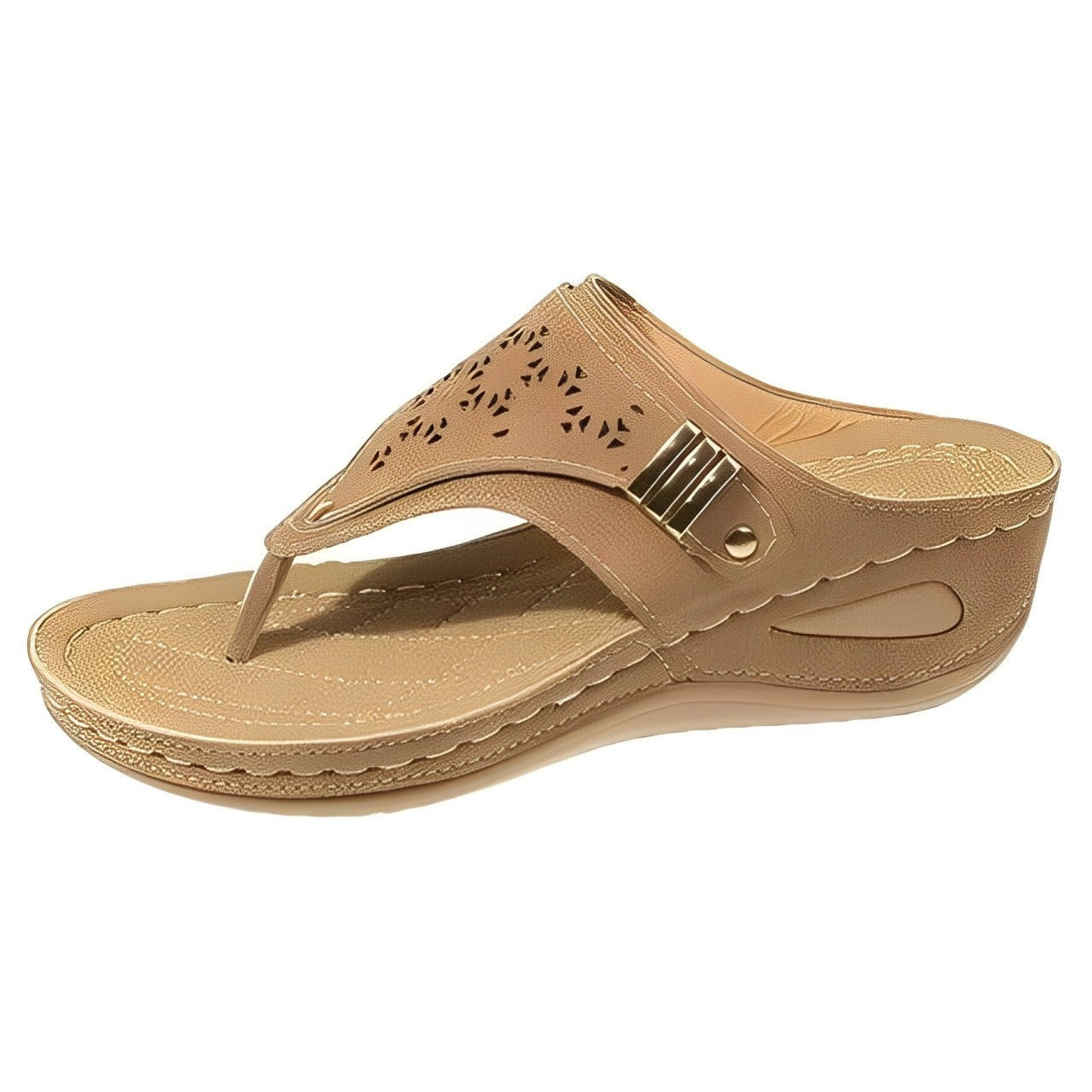 Lavina - Leather sandals with clip-toe wedge heel