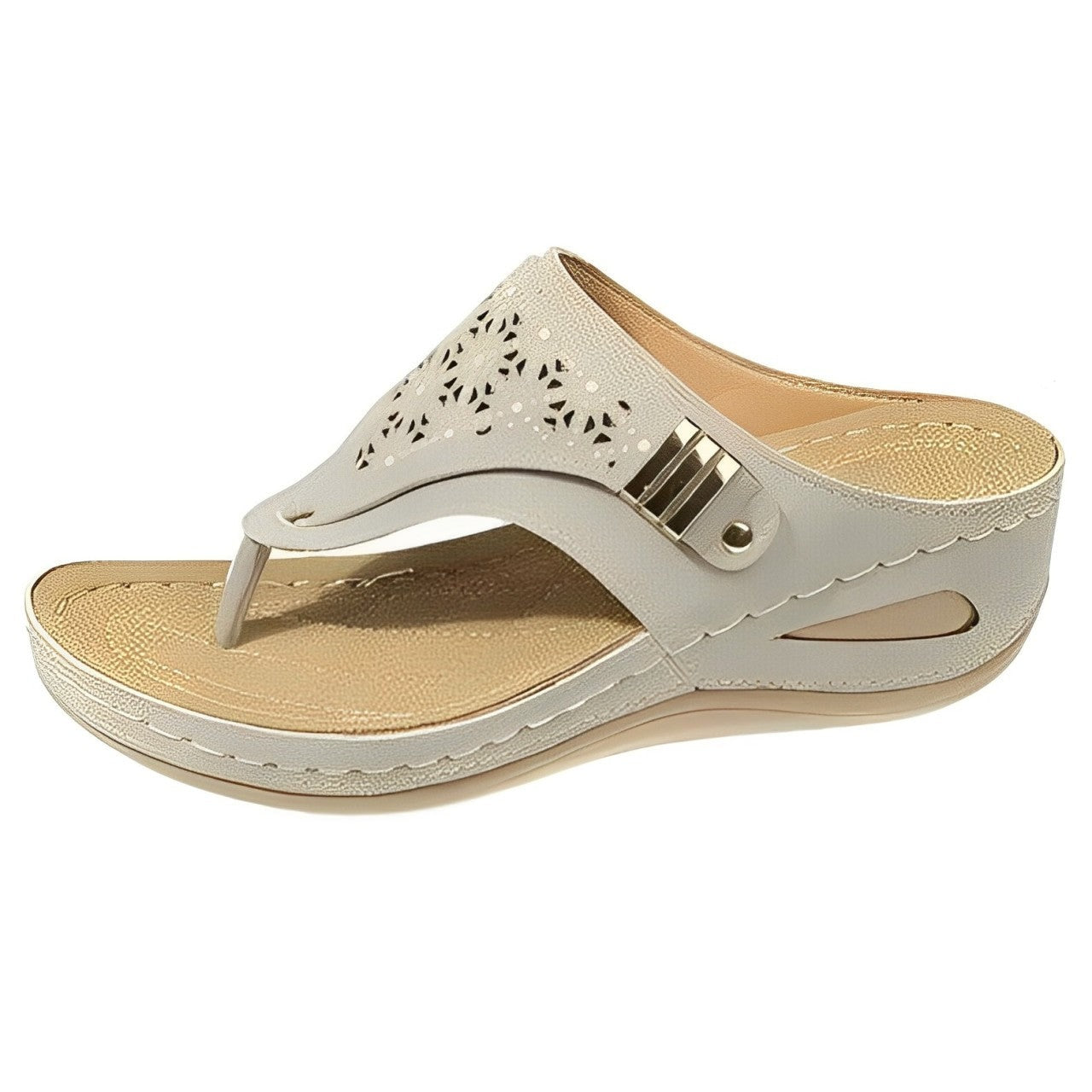 Lavina - Leather sandals with clip-toe wedge heel