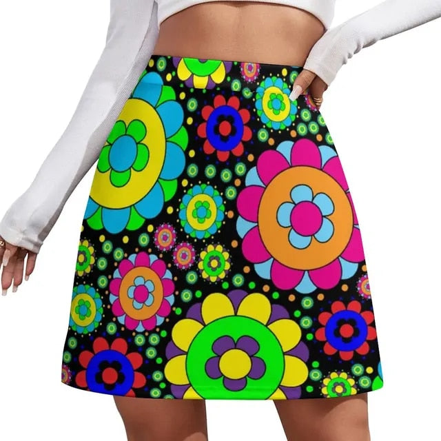 Groovy Hippy Retro Modern Mini Skirts