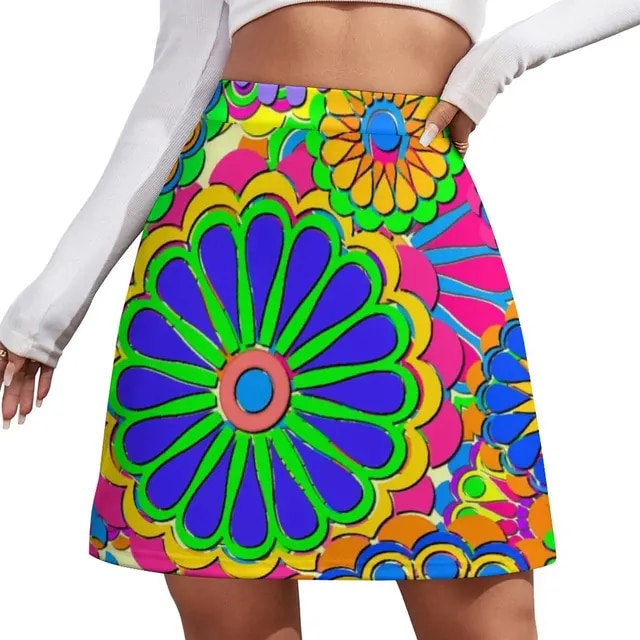 Groovy Hippy Retro Modern Mini Skirts