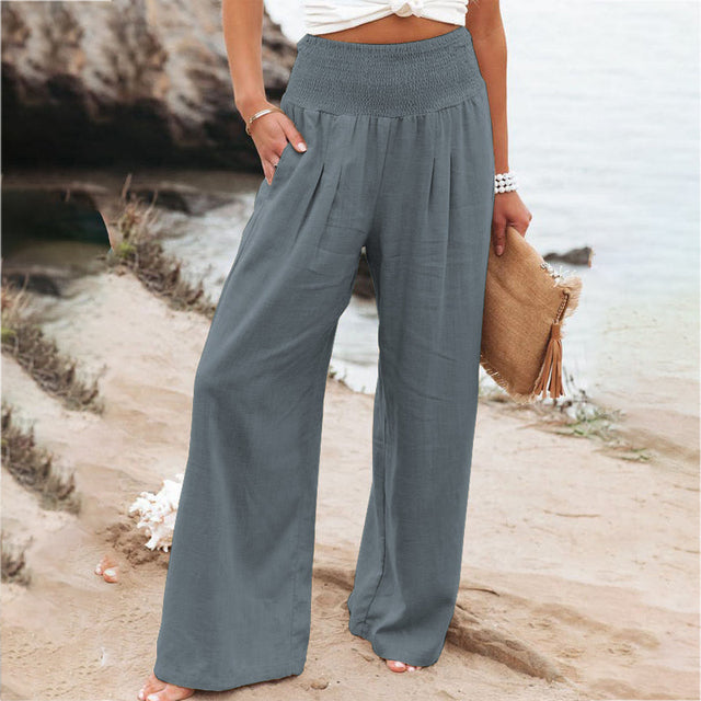 Georgene - loose cotton linen trousers