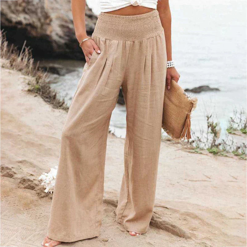 Georgene - loose cotton linen trousers